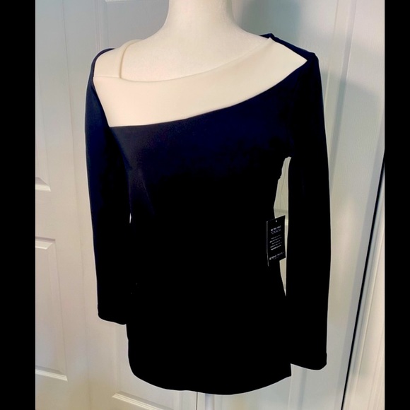 NWT Boston Proper Black and White Long Sleeve Blouse Top - XS - Picture 11 of 11